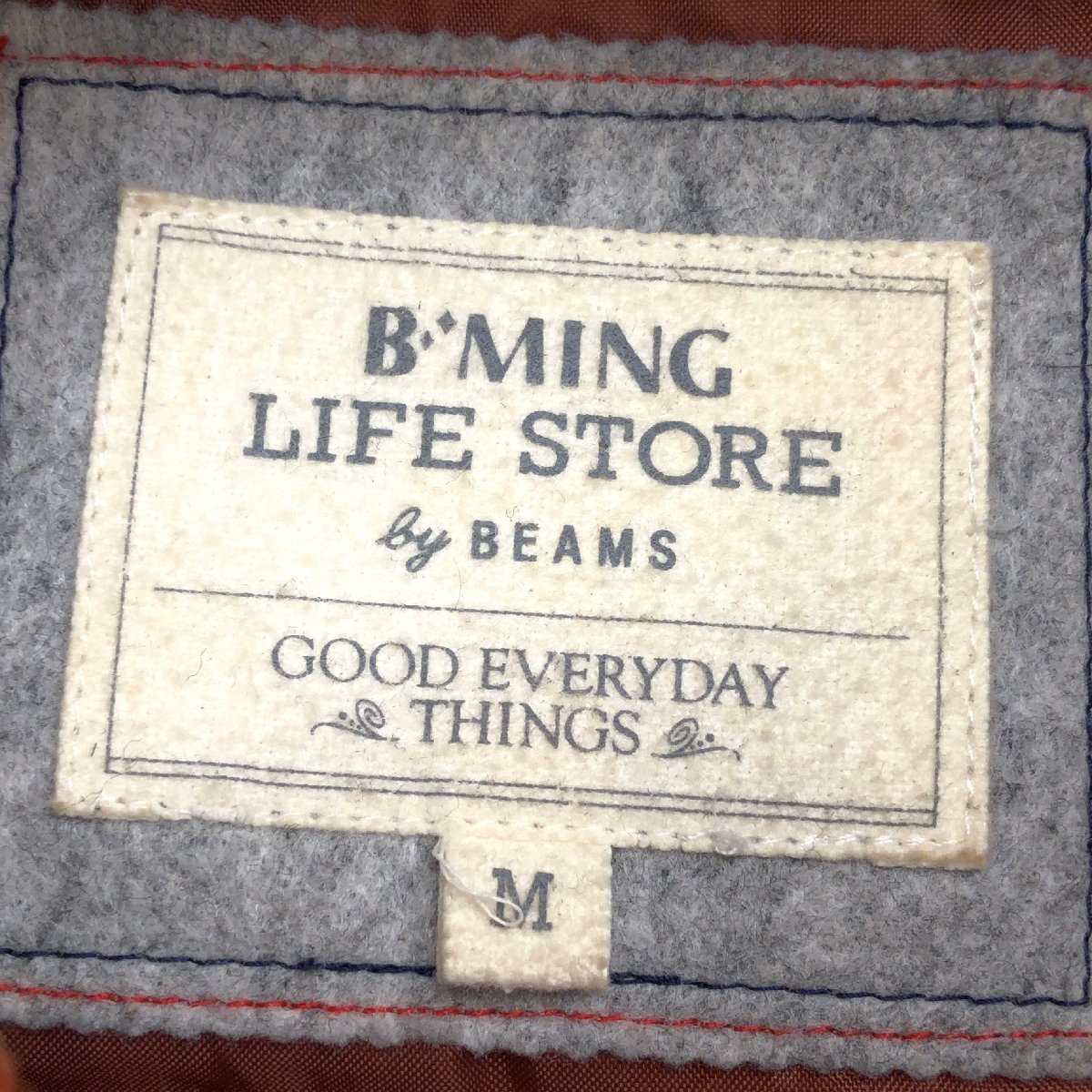 ◆B:MING by BEAMS ビームス ウールタッチ ニット ダッフルコート M オレンジ系 ショート丈 国内正規品 メンズ 紳士_画像3