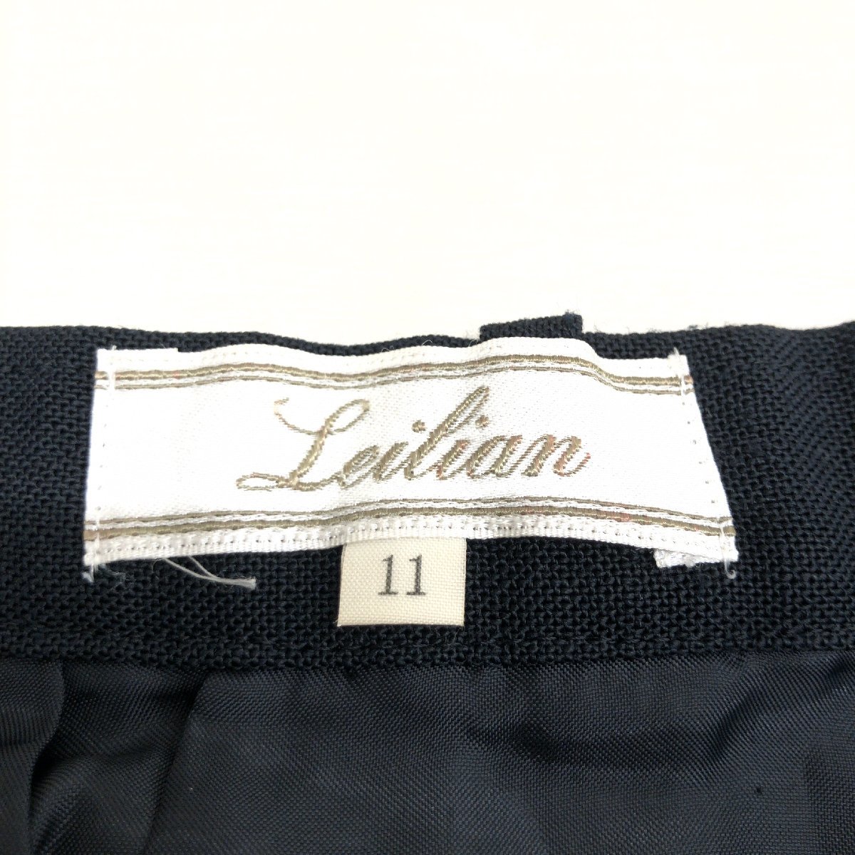 Leilian レリアン フレアスカート 11(L) w70 黒 ブラック ミモレ丈 国内正規品 レディース 女性用 婦人_画像3