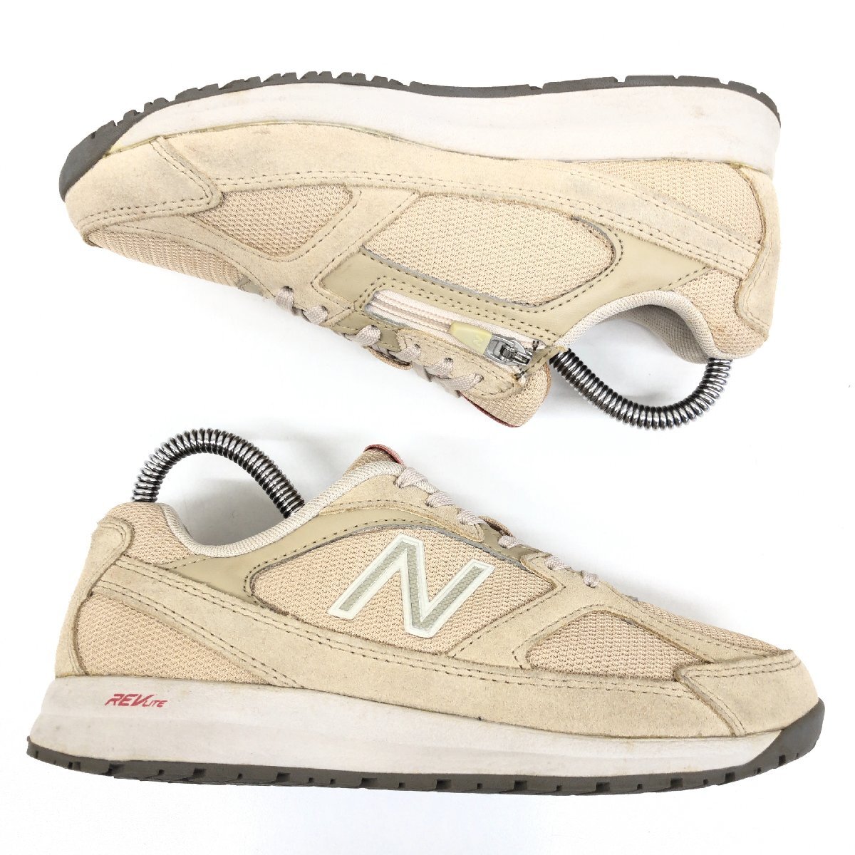 * beautiful goods New Balance New balance WW484 side Zip mesh walking shoes 22cm beige sneakers comfort health shoes 