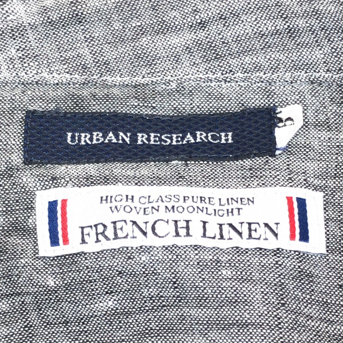 URBAN RESEARCH アーバンリサーチ 麻 リネン100% ホリゾンタルカラー シャツ 38(M) グレー 長袖 カジュアル 国内正規品 メンズ 紳士の画像3