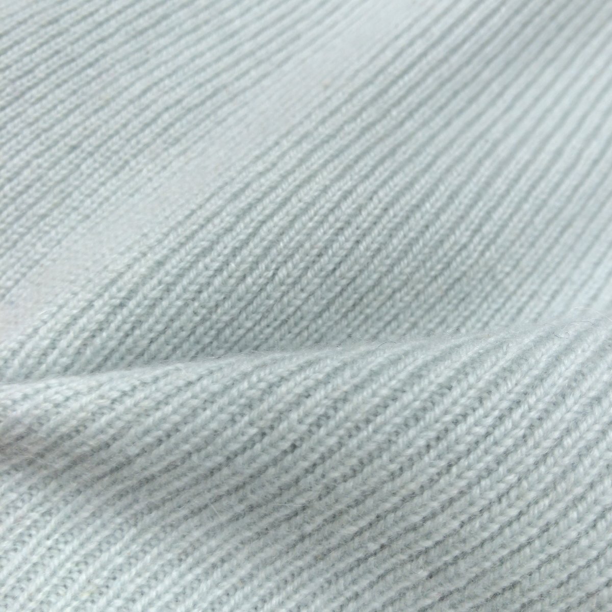 ●Cashmere cardigan《繊維の宝石》上質 カシミヤ100% リブニット カーディガン L相当 グリーン系 羽織り レディース 女性用 カシミア_画像6