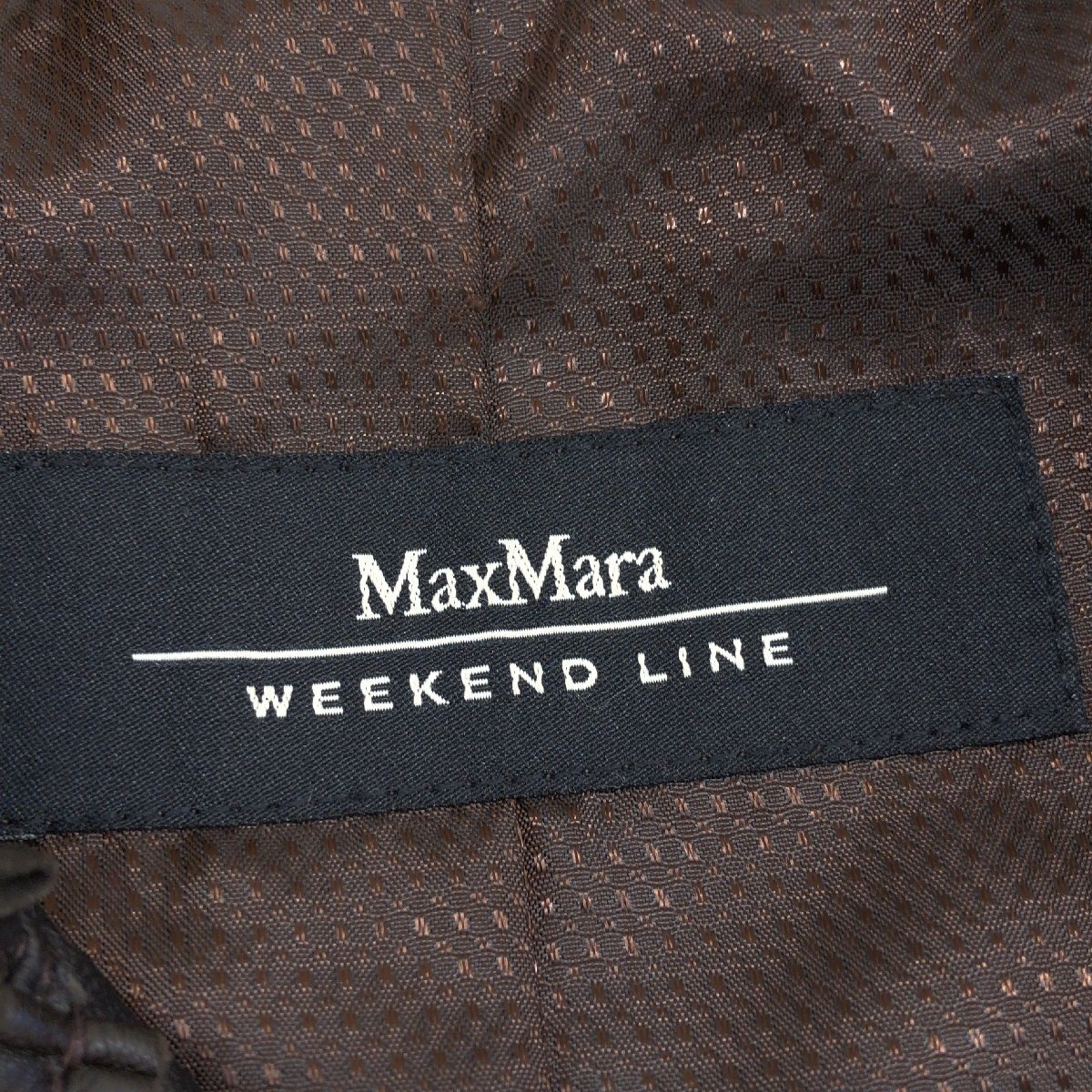 ●MaxMara WEEKEND マックスマーラ フリル装飾 羊革 ラムレザー ダブルライダースジャケット 42 ダークブラウン レザージャケット 女性用の画像3