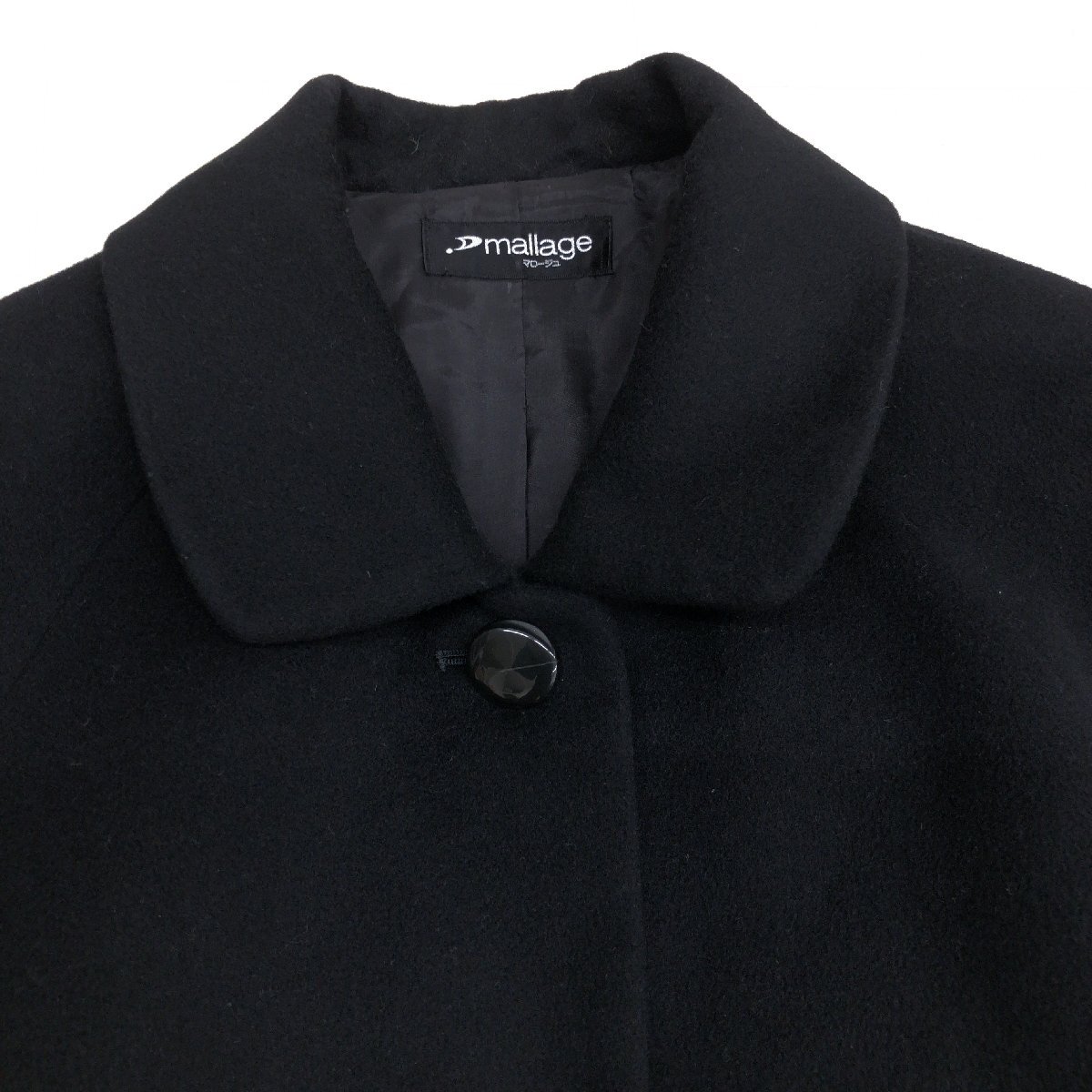 ◆mallage マロージュ 高級カシミヤ100% ロングコート F 黒 ブラック ウールコート カシミア 日本製 国内正規品 レディース 女性用 婦人の画像4