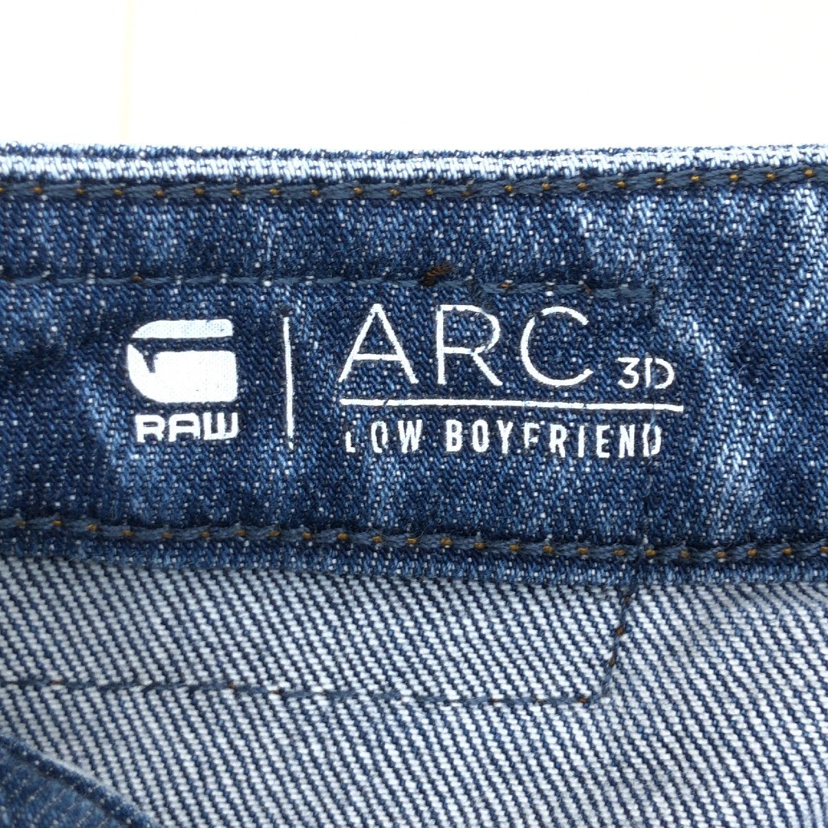 G-STAR RAW ジースターロウ ARC 3D USED加工 ストレッチ ボーイフレンド デニム パンツ 23 w72 紺 インディゴ ジーンズ 国内正規品 女性用_画像3