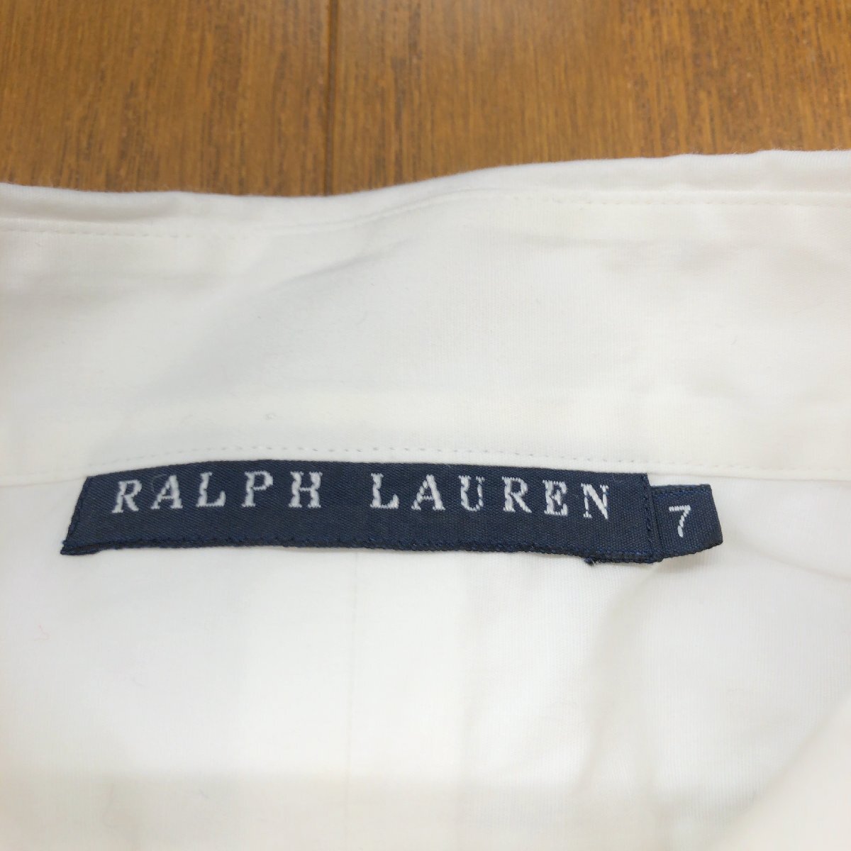 RALPH LAUREN ラルフローレン ポニー刺繍 ストレッチ シャツ 7 白 ホワイト 日本製 長袖 ブラウス 国内正規品 レディース 女性用_画像3