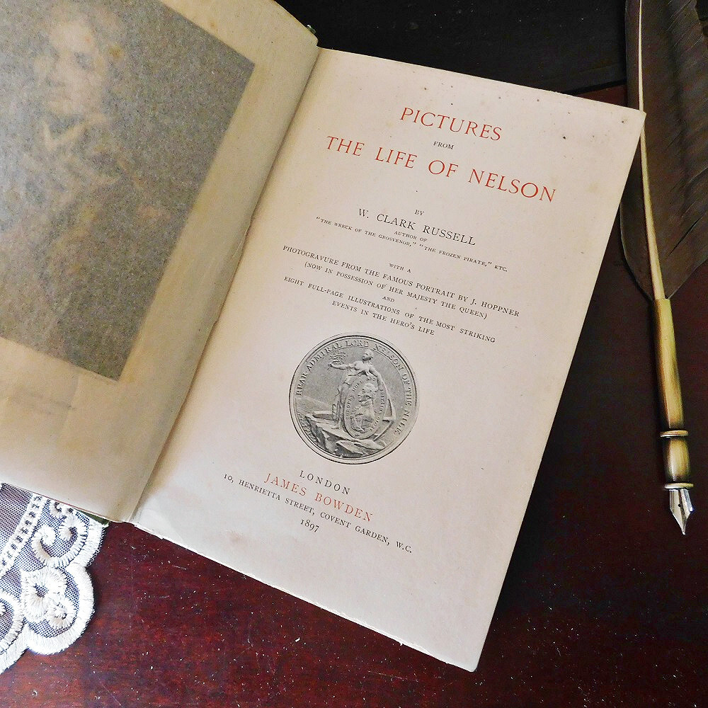 1897年　初代ネルソン子爵 英国のエレガントな古書　アンティークブック　ヴィンテージ本　洋書　アンティーク　イギリス　インテリア_画像6