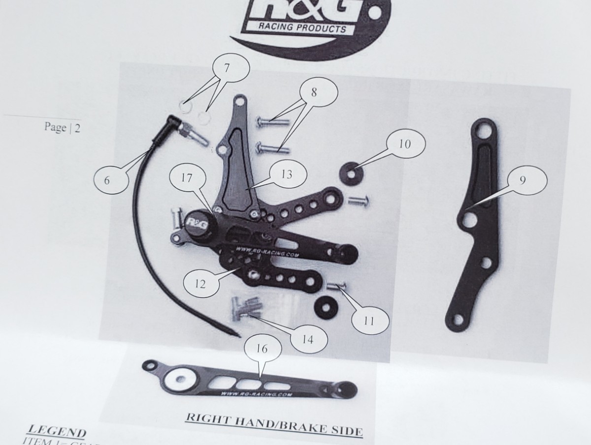 R＆G│バックステップ｜kawasaki ZX-6R(05-12)(13-16)│アルミ削り出し/ブラック│逆チェンジ/ABS車不可│RSET18BK