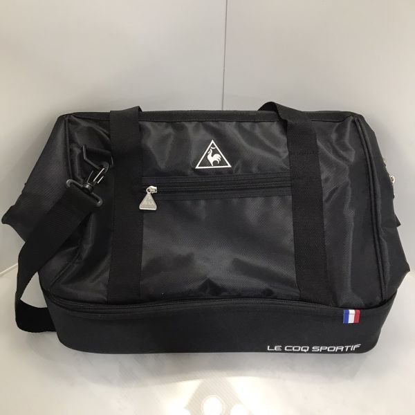 J1-3712T 【美品】 LE COQ SPORTIF ボストンバッグ ブラック 2層式 ポリエステル素材_画像2