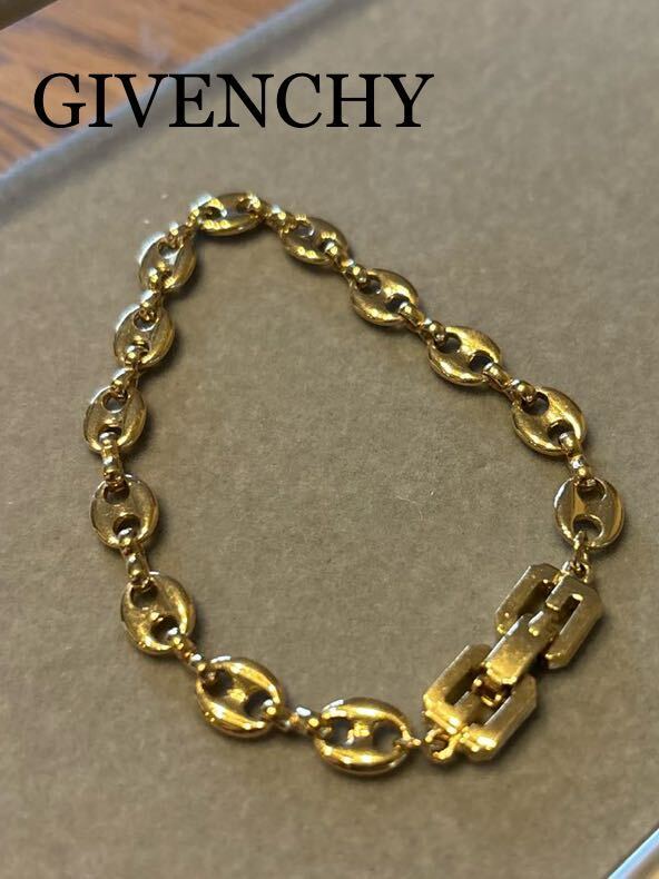 美品 GIVENCHYジバンシー ブレスレット ゴールド ヴィンテージ G ロゴの画像1