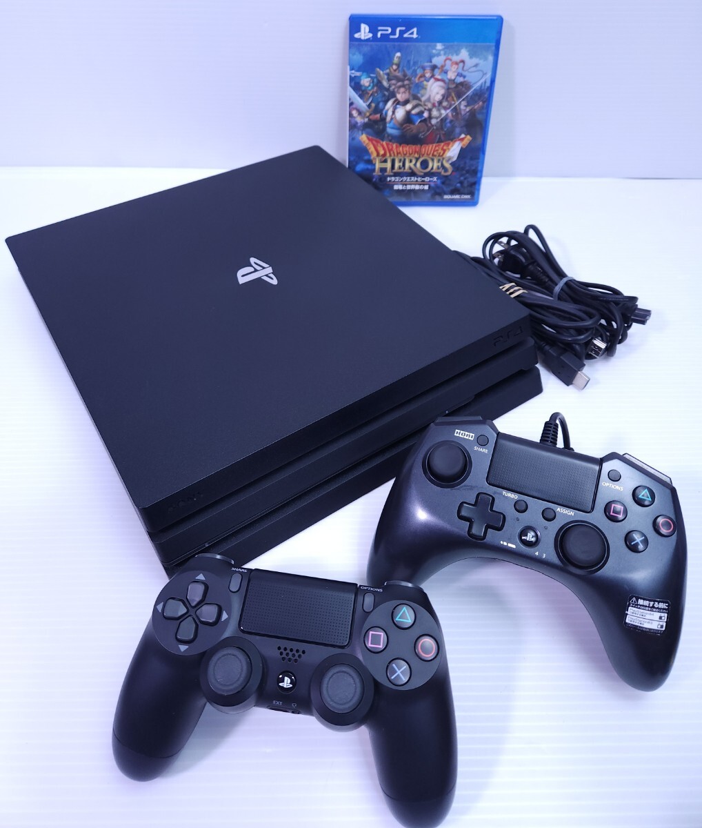 美品/動作品PS4 Pro本体 1TB SONY PlayStation4 PRO CUH-7200B F.W 11.02プレステ4 + ゲームソフト/HDMI セット(~M-62)_画像1