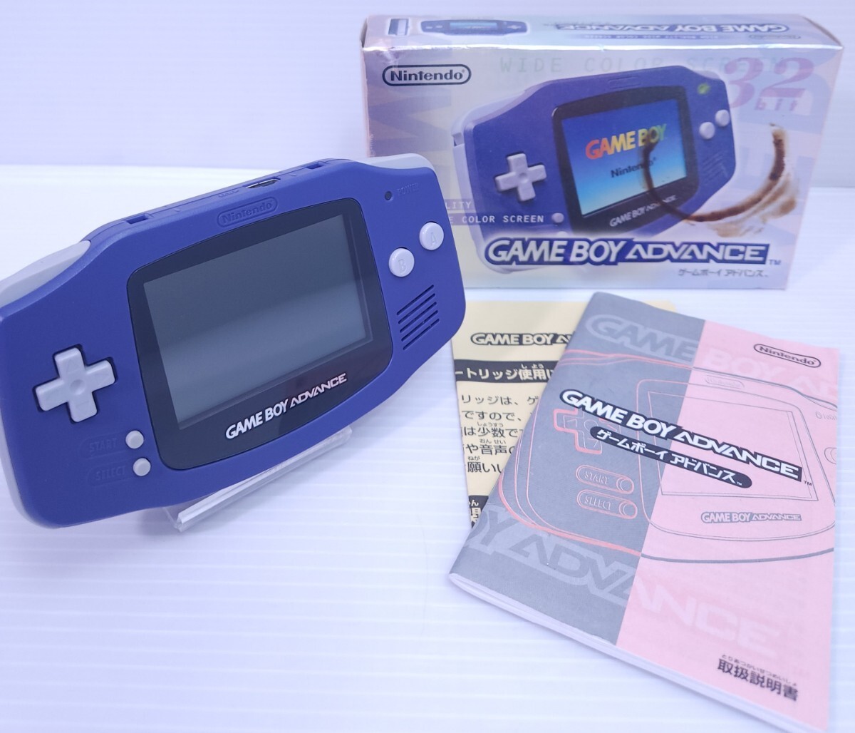 美品/ 動作品/ 希少品 ゲームボーイアドバンス AGB-001ブルー Game boy Advance GBAレトロゲーム 箱付(M-74)