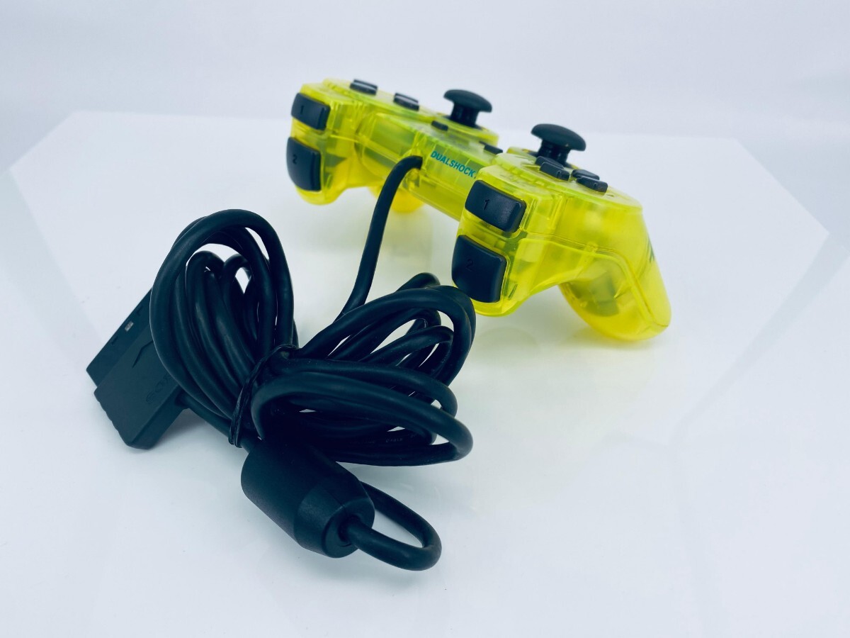 美品 / 動作品 SONY ソニー PS2 コントローラー デュアルショック2 動作確認済み SCPH-10010 クリアライム 希少品(M-20)の画像5