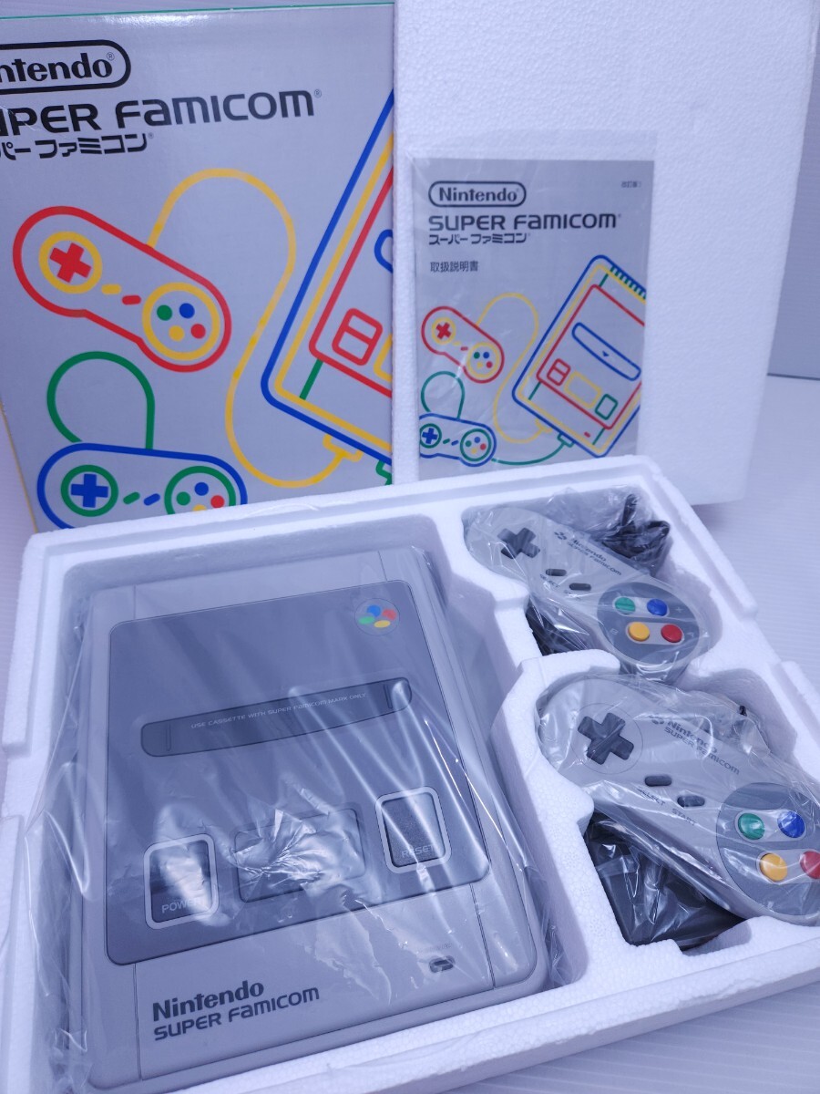 美品 / 動作品 Nintendo 任天堂 スーパーファミコン SHVC-001 コントローラ ACアダプター AVケーブル 箱付,セット希少品(-H-99)の画像8