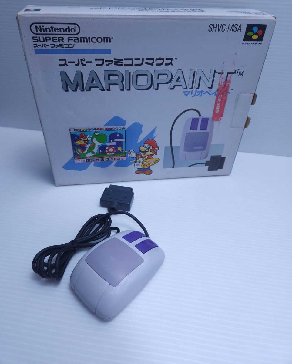 動作品 Nintendo ニンテンドー スーパーファミコン マウス SHVC-MS1 マウスパッド SNS-016 任天堂 SFC ゲームコントローラー 箱付(M-41)_画像4