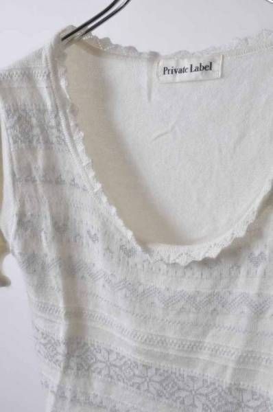 wqw2010 *private label* cream color series short sleeves knitted silver lame pattern /M
