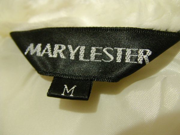 ssyy754 MARYLESTER レディース フルジップ ジャケット アイボリー ■ 中綿入り ■ 襟＆袖口内側ファー ステッチ カジュアル Mサイズ_画像8