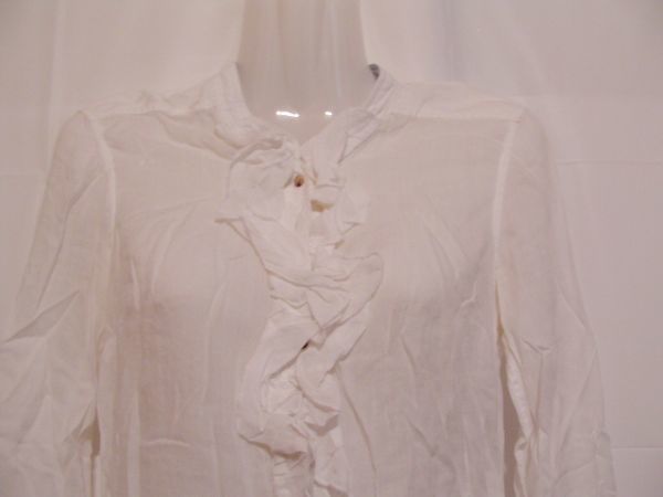 ssyy397 Massimo Dutti long sleeve tunic cut and sewn white # frill # sleeve roll up thin plain natural pretty S size 