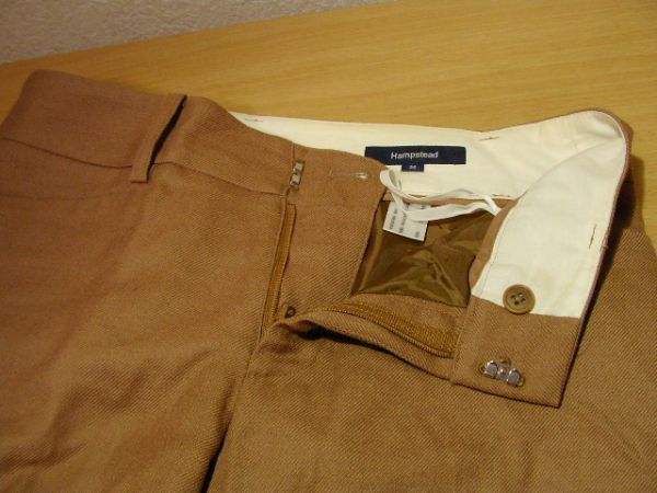 ssyy617 Hampstead lady's cropped pants sand beige series # wool 100% # hem double wool pants lining attaching M size 