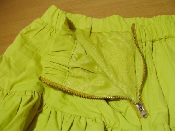 ssyy587 LOWRYS FARM culotte skirt yellow group #tia-do# Mini waist total rubber plain lining attaching Free size 
