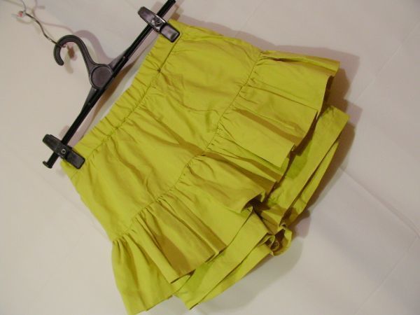 ssyy587 LOWRYS FARM culotte skirt yellow group #tia-do# Mini waist total rubber plain lining attaching Free size 