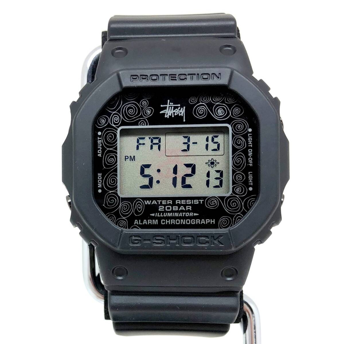 極美品 G-SHOCK ジーショック CASIO カシオ 腕時計 DW-5000ST-1JR STUSSY ステューシー コラボ 25周年 記念モデル GB【IT4T9IUX5DV6】