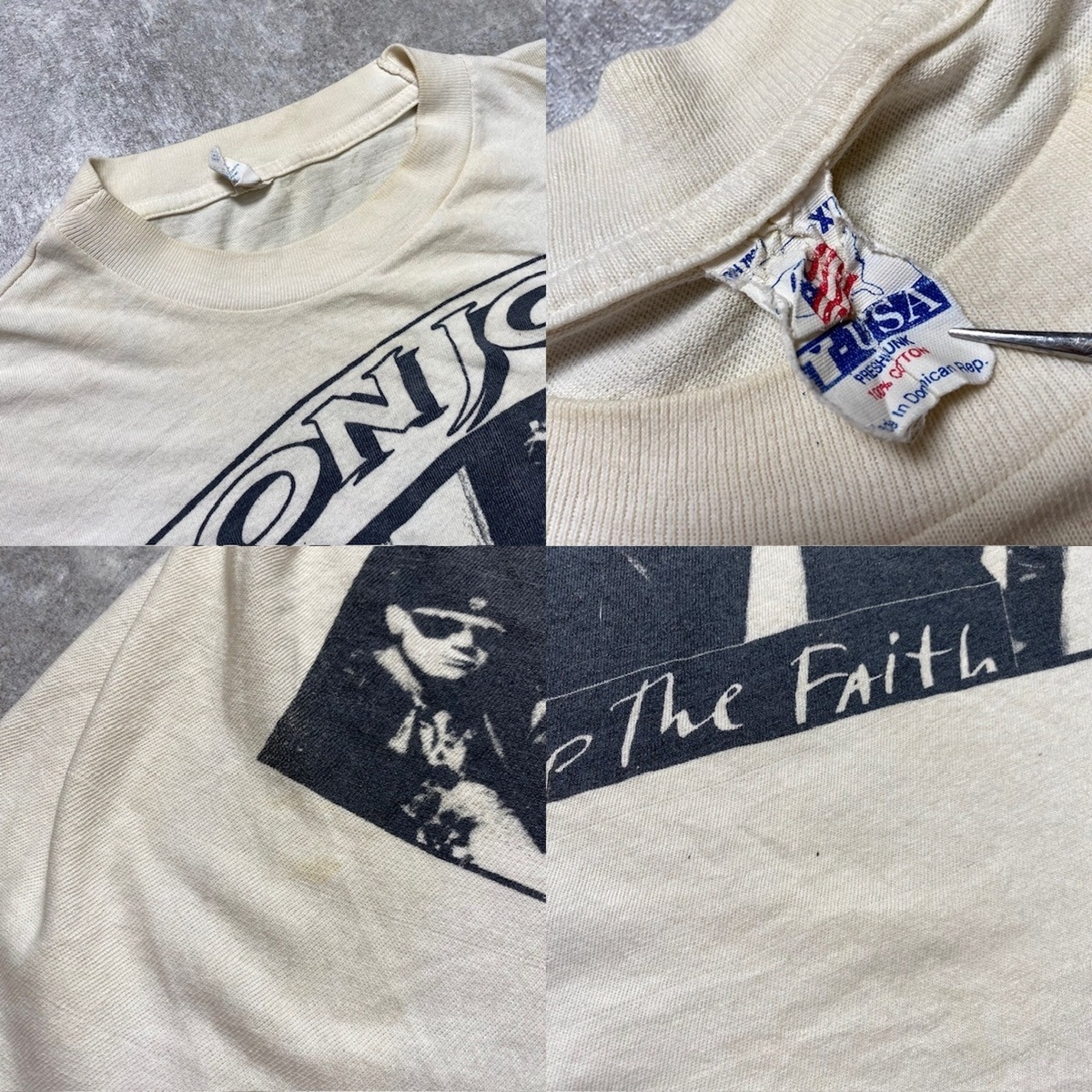 【men248U】 90's BON JOVI keep the faith Tee グラフィック ボンジョビ ロックT バンT バンドT ドミニカ製 ヴィンテージ vintage 248U AG_画像3