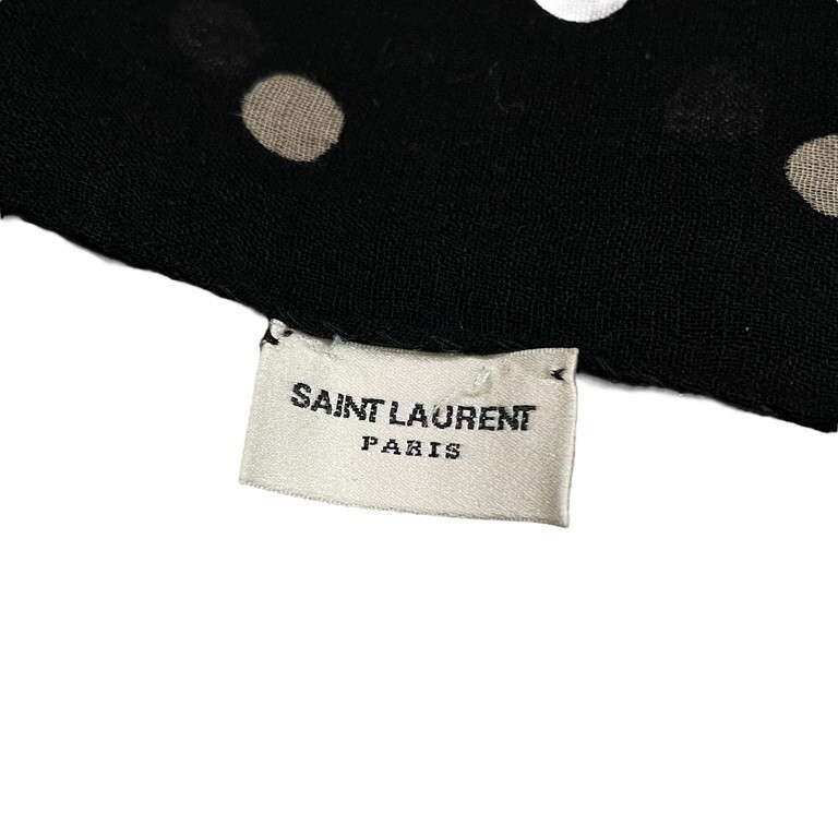 Saint Laurent Paris 【men707Y】 ポッカドット大判ガーゼスカーフ ストール Archive アーカイブ サンローランパリ メンズ AR_画像6