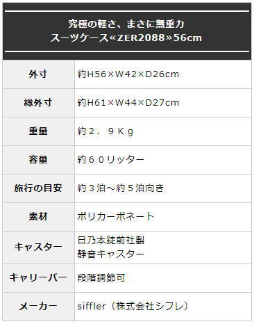 未使用 スーツケース mサイズ 中型大型 超軽量 大容量 キャリーケース ゼログラ ZER2088 56 3泊4泊5泊 60L 静音 ビジネス ブラック 黒 M541_画像10