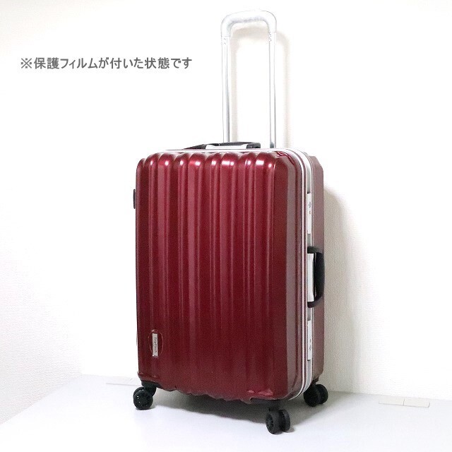 新品 スーツケース mサイズ 中型 大型 軽量 フレーム TSA 4輪 双輪 シフレ 人気 キャリーケース 4泊5泊6泊 メタリック レッド 赤 M504_画像2