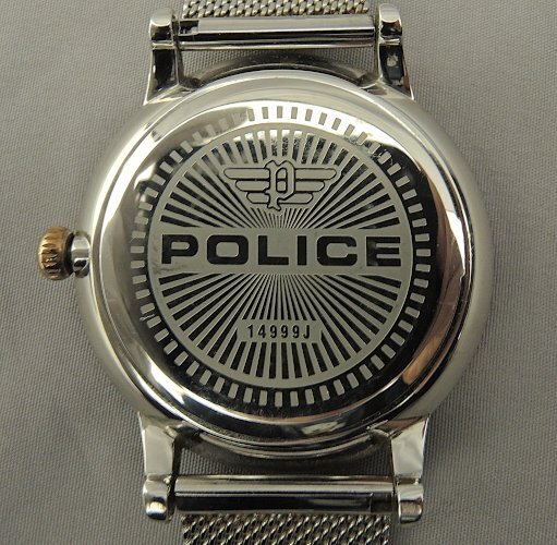 POLICE 14999J Quartz 42mm navy blue Police analogue day date 24 hour total quartz Battery stainless steel Messhi belt navy used 