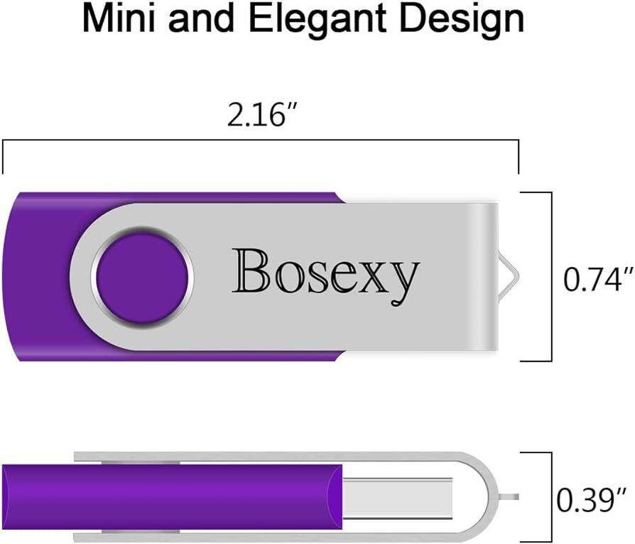 Bosexy 4GB USB フラッシュドライブ 5点 USBメモリ 回転式 セット販売 メモリスティック ペンドライブ LEDインジケーター付きの画像4