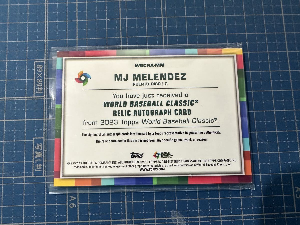 2023 MJ Melendez Topps World Baseball Classic Autograph Relic /99_画像2