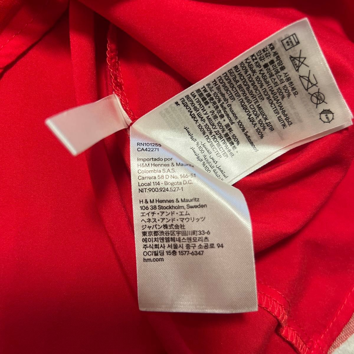 H&M ミニーマウス　 半袖Tシャツ ディズニー Disney 赤　チュニック　2-3y 100センチ　タグ記名無し　汚れあり
