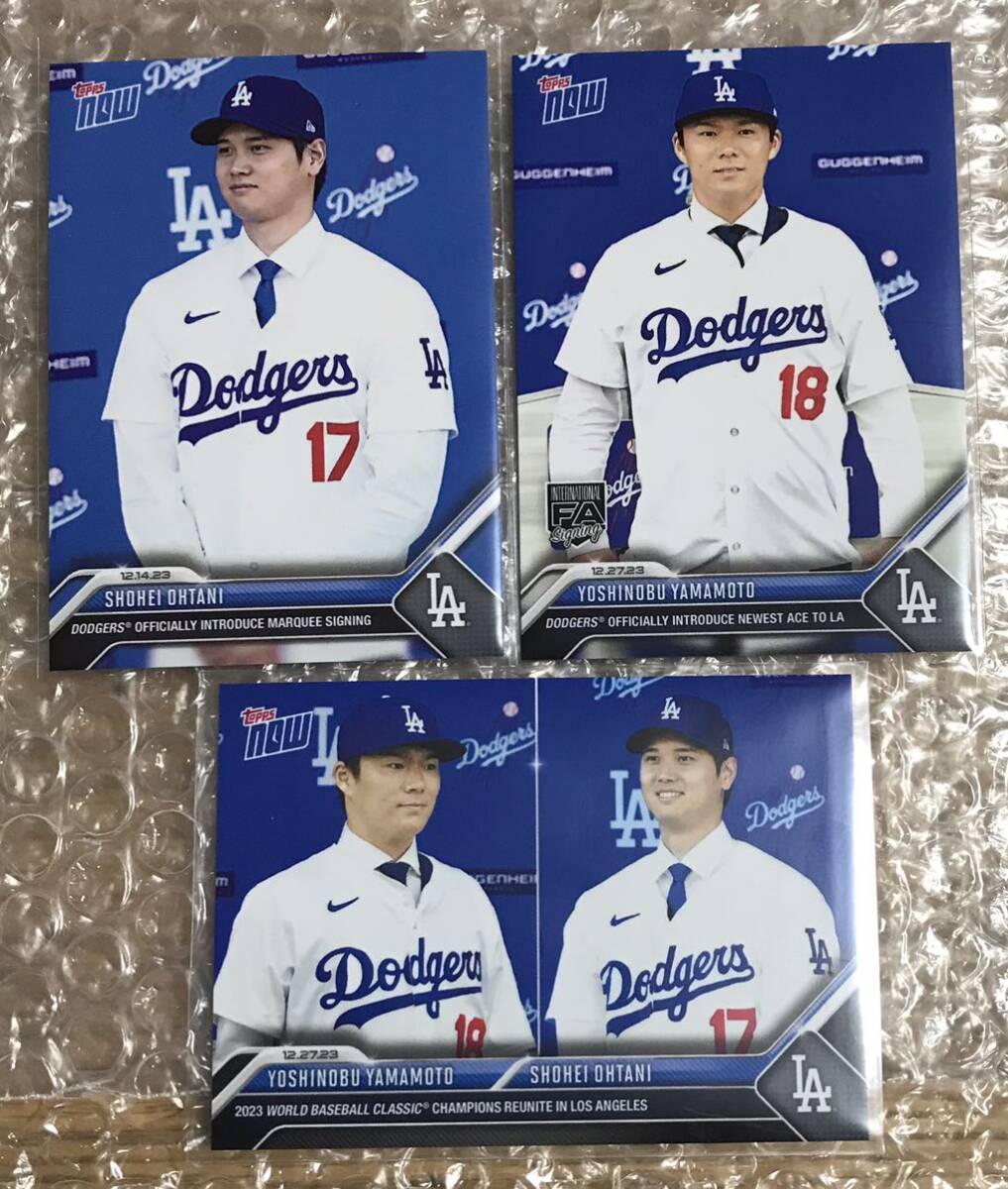 TOPPS NOW 大谷翔平 山本由伸 3枚セット Dodgers ドジャース MLB