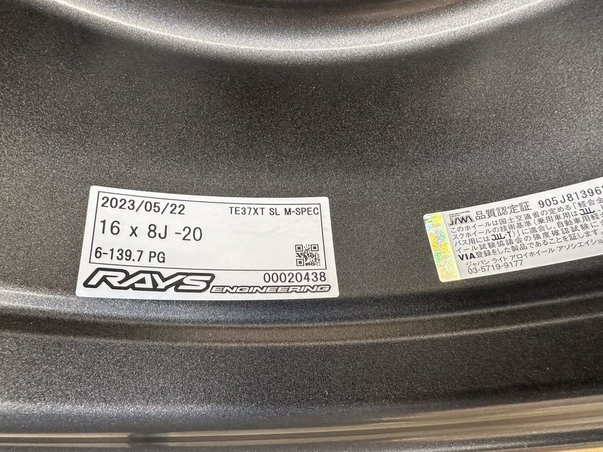 新品即納 在庫あり RAYS レイズ TE37XT SL 16インチ 8J -20 6H PCD139.7 PG 4本セット 新品未使用の画像3