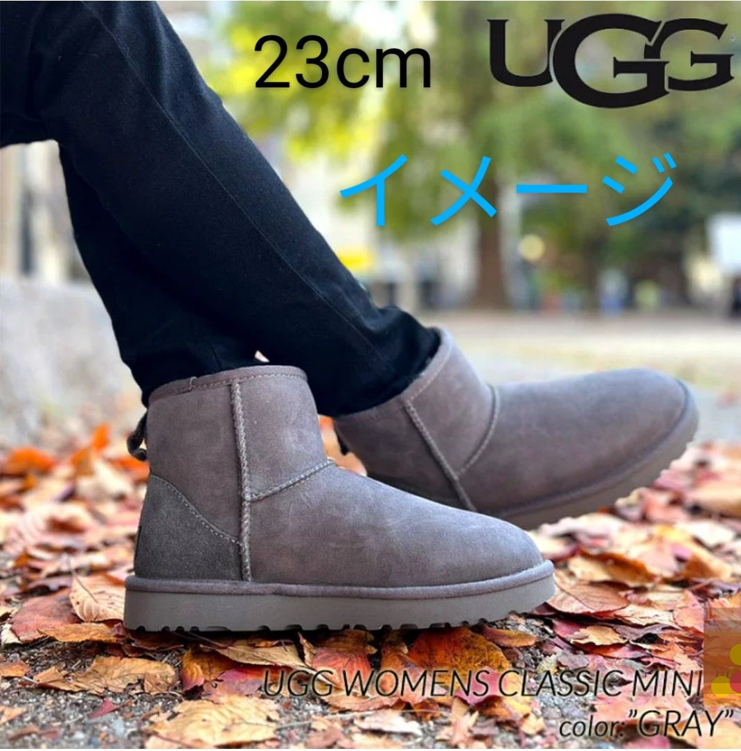 UGG アグ クラッシックミニ 23cm グレー ムートンブーツ ショートブーツ シープスキン