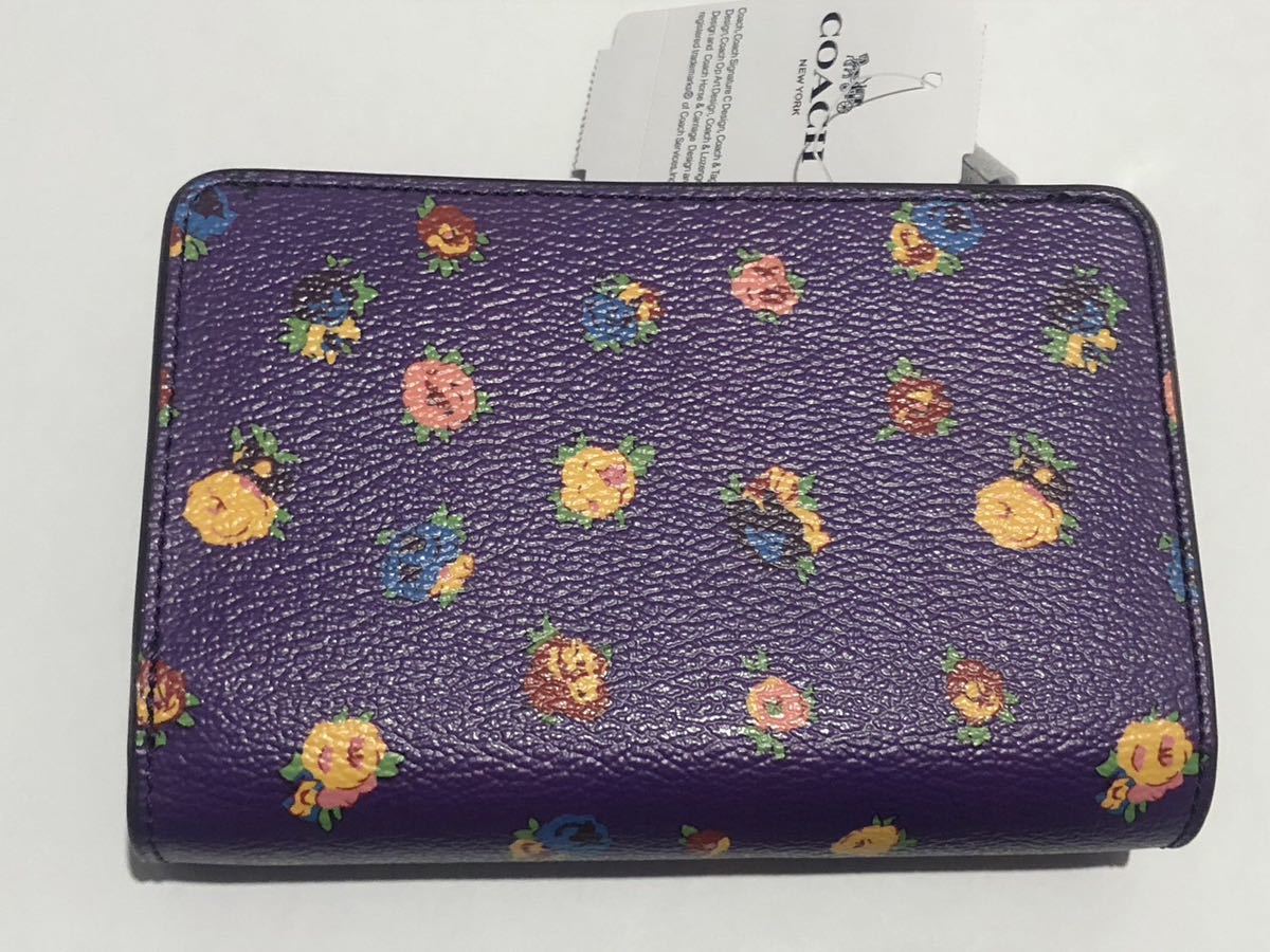 ［1円スタート］COACH コーチ　折財布　二つ折り　パープル　新品未使用　c9934_画像3