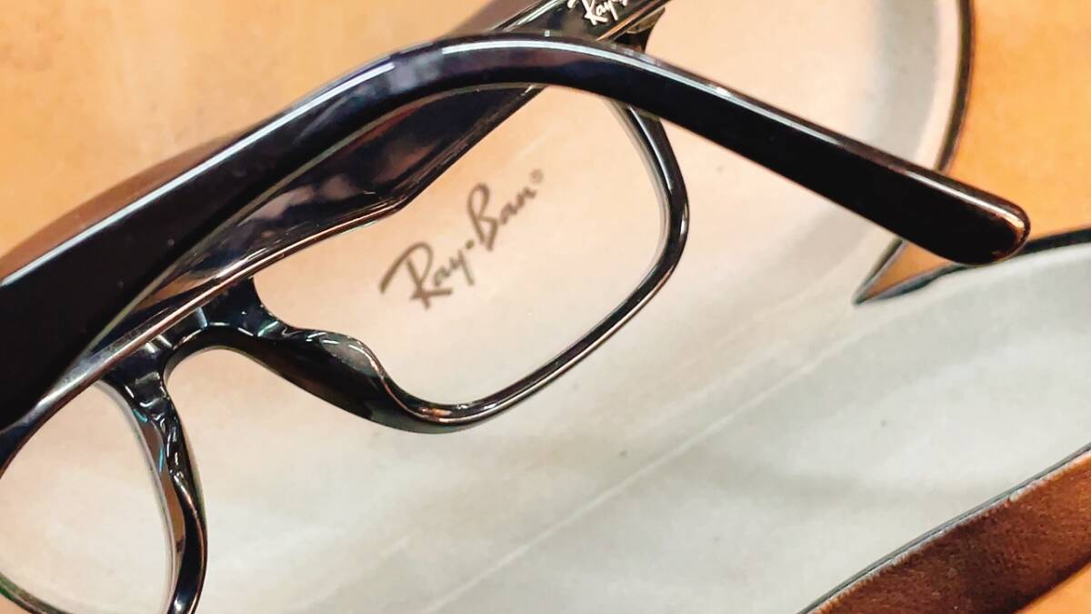 RAY-BAN　レイバン　眼鏡　度あり　RB 5345-D 2000 53□18 145　ブラックフレーム　メガネ　ケース付き_画像7