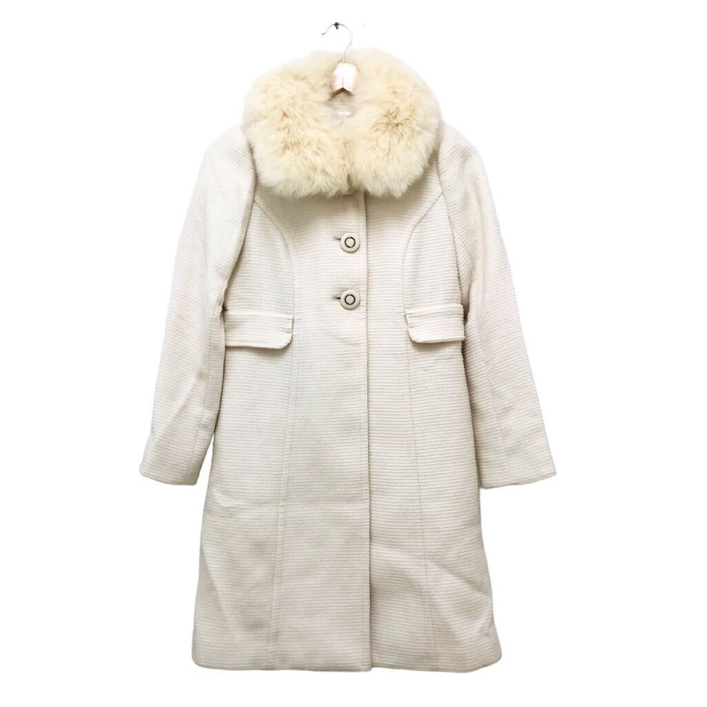 B375 Apuweiser-riche Apuweiser-riche длинное пальто мех лисы 2way пальто внешний верхняя одежда перо ткань "теплый" белый серия 1