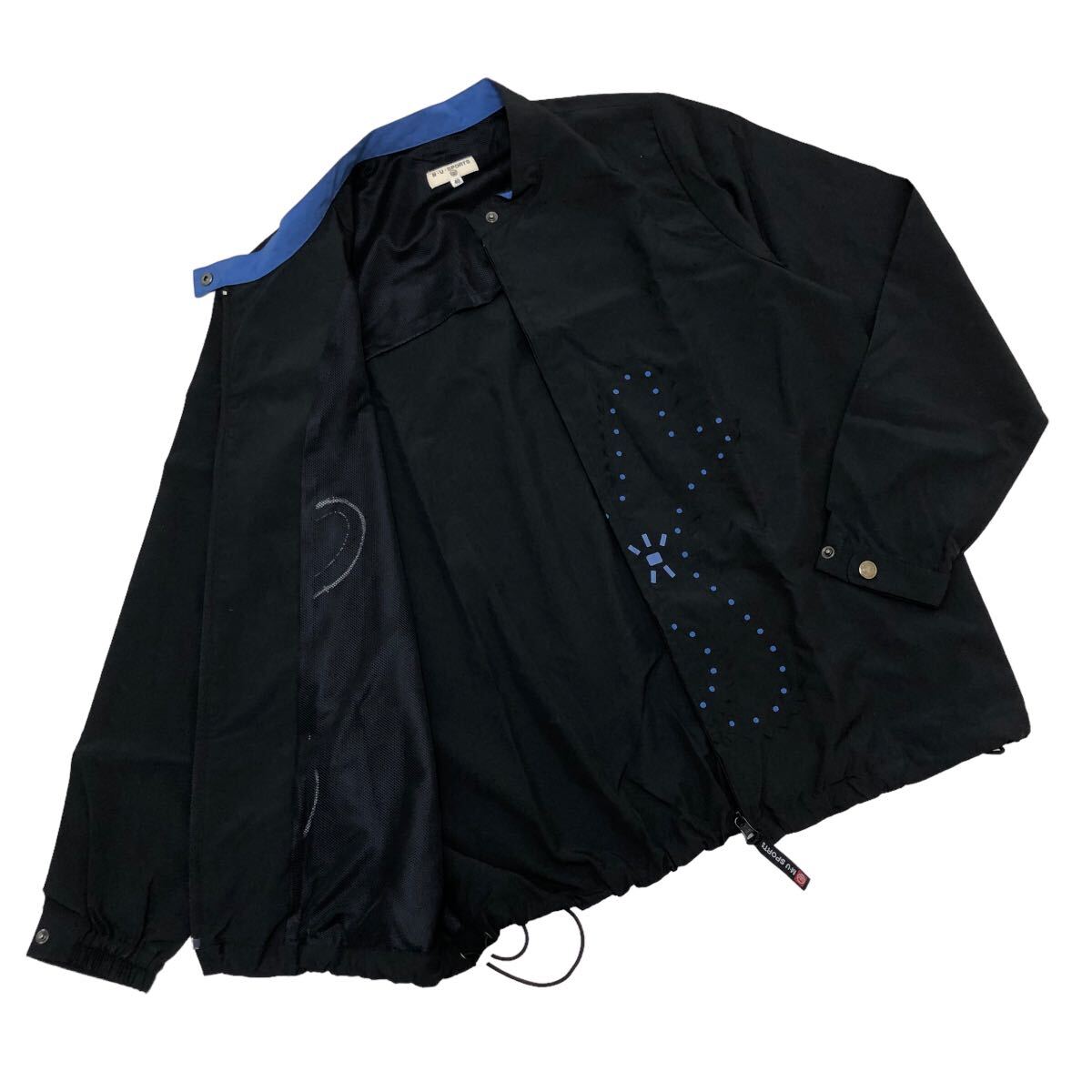 B373 MUSPORTS エムユースポーツ ジップアップ ジャケット アウター 上着 羽織り 長袖 薄手 ブラック 黒 レディース 40_画像2