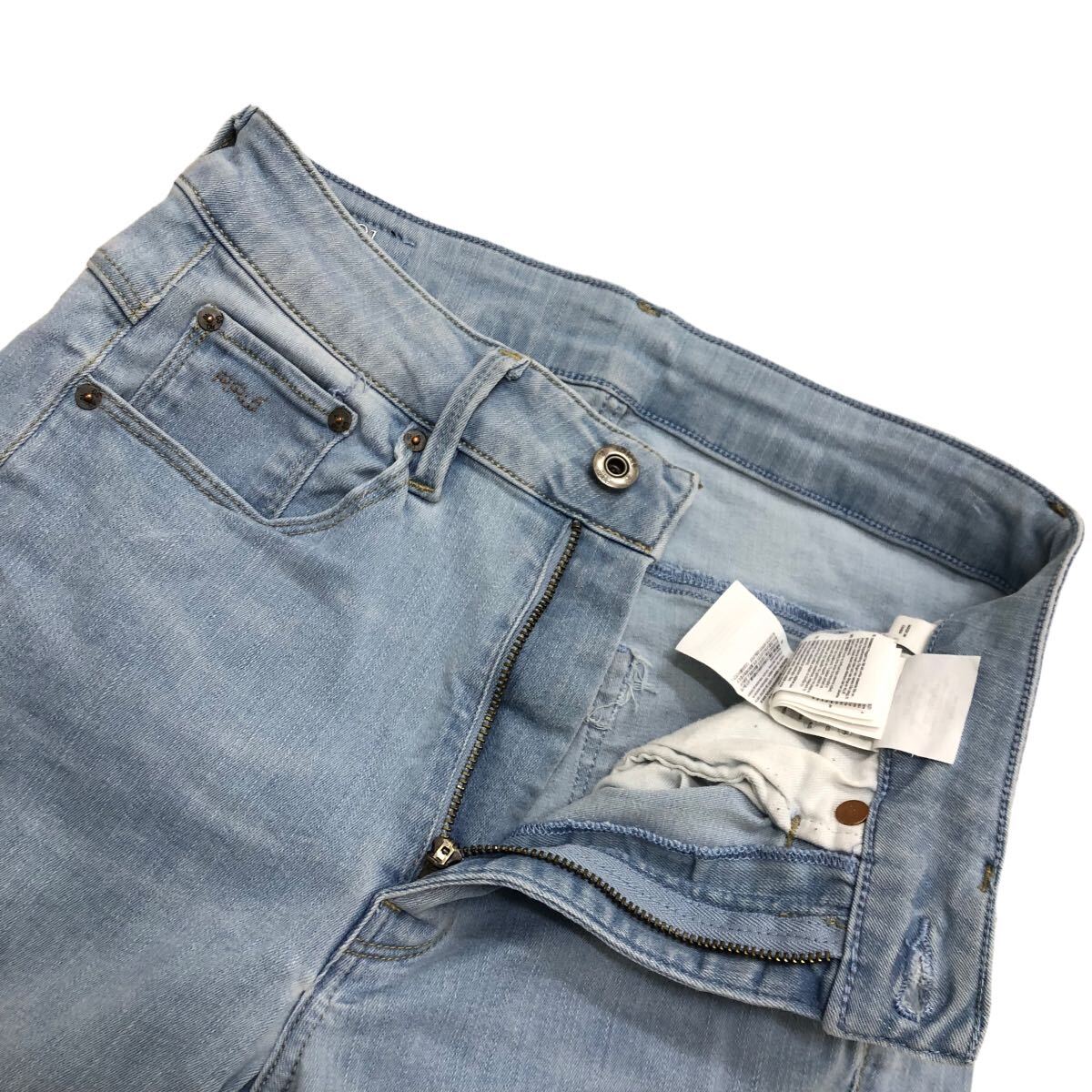 S192 G-STAR RAW ジースターロゥ デニム 3301 パンツ ボトムス straight ジーンズ Gパン denim 綿 コットン レディース W27 ライトブルー_画像4