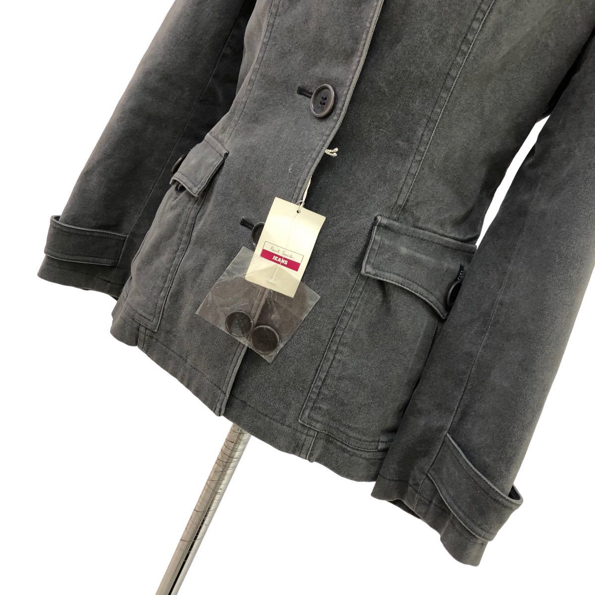 S171 未使用品 Paul Smith jeansポールスミス ジーンズ ジャケット デニムジャケット 上着 羽織り アウター 綿 レディース 40 グレー_画像3