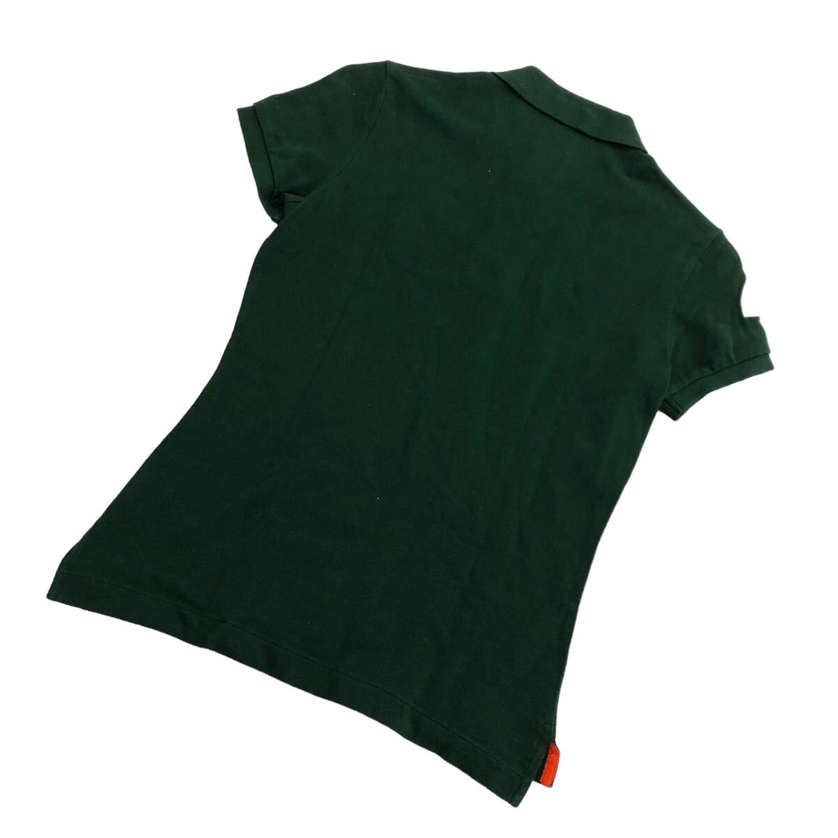NS122 RALPH LAUREN Ralph Lauren skinny polo рубашка-поло футболка короткий рукав футболка tops хлопок 100% женский M зеленый 