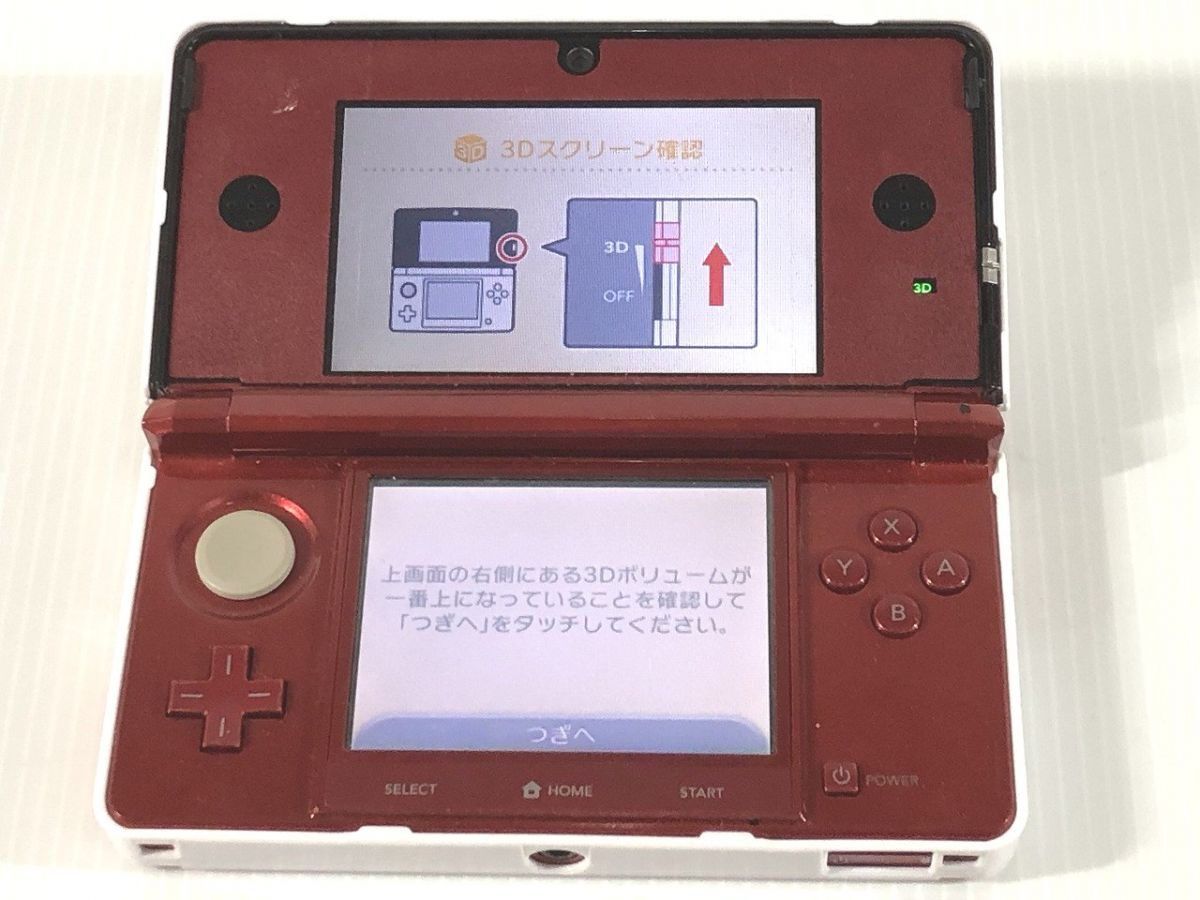 ニンテンドー3DS 3DS 本体 ワインレッド マリオ ハードケース付き 本体のみ やや美品