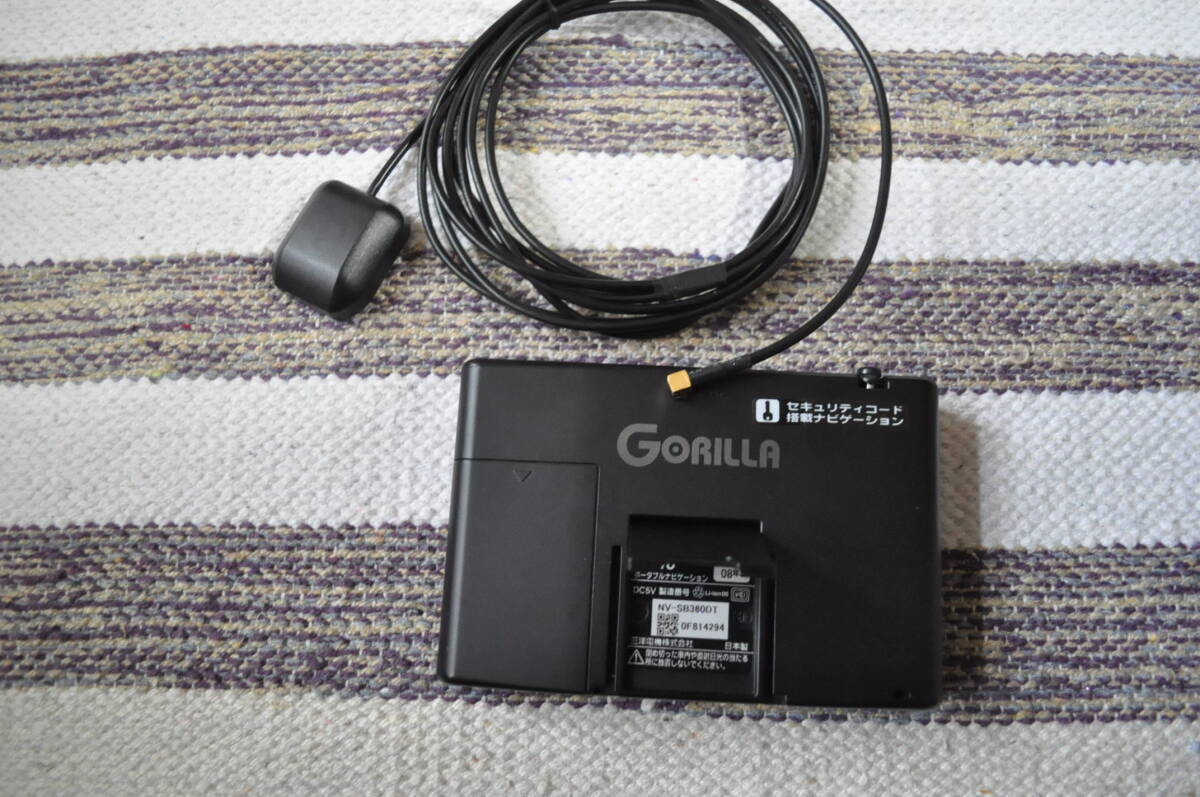 美品　送料無料　SANYOサンヨー　Gorillaゴリラ　ポータブルナビ　 NV-SB360DT GPSアンテナ付_画像5