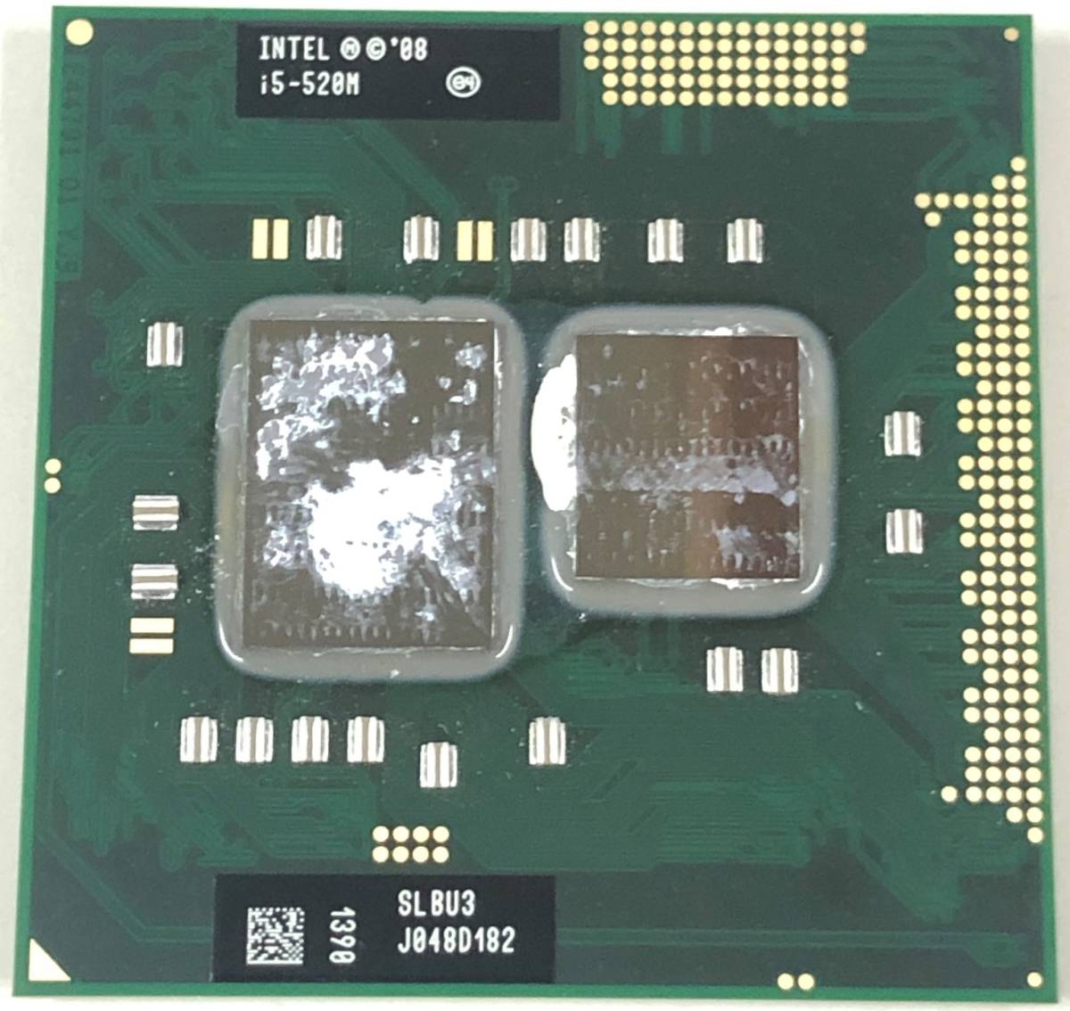 【中古パーツ】複数購入可 CPU Intel Core i5 520M 2.4GHz TB 2.9GHz SLBU3 Socket G1(rPGA988AS) 2コア4スレッド動作品 ノートパソコン用_画像2