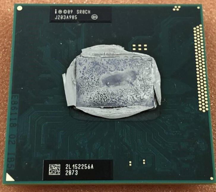 【中古パーツ】複数購入可CPU Intel Core i5-2450M2.5GHz SR0CH Socket G2 (rPGA988B) 2コア4スレッド動作品 ノートパソコン用_画像2