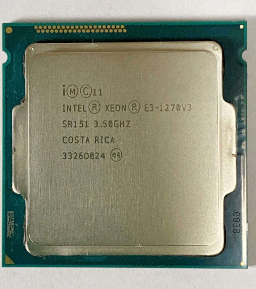 【中古パーツ】複数購入可 CPU Intel Xeon E3-1270V3 3.5GHz TB 3.9GHz SR151 Socket FCLGA1150 4コア8スレッド 動作品 サーバー用 _画像2