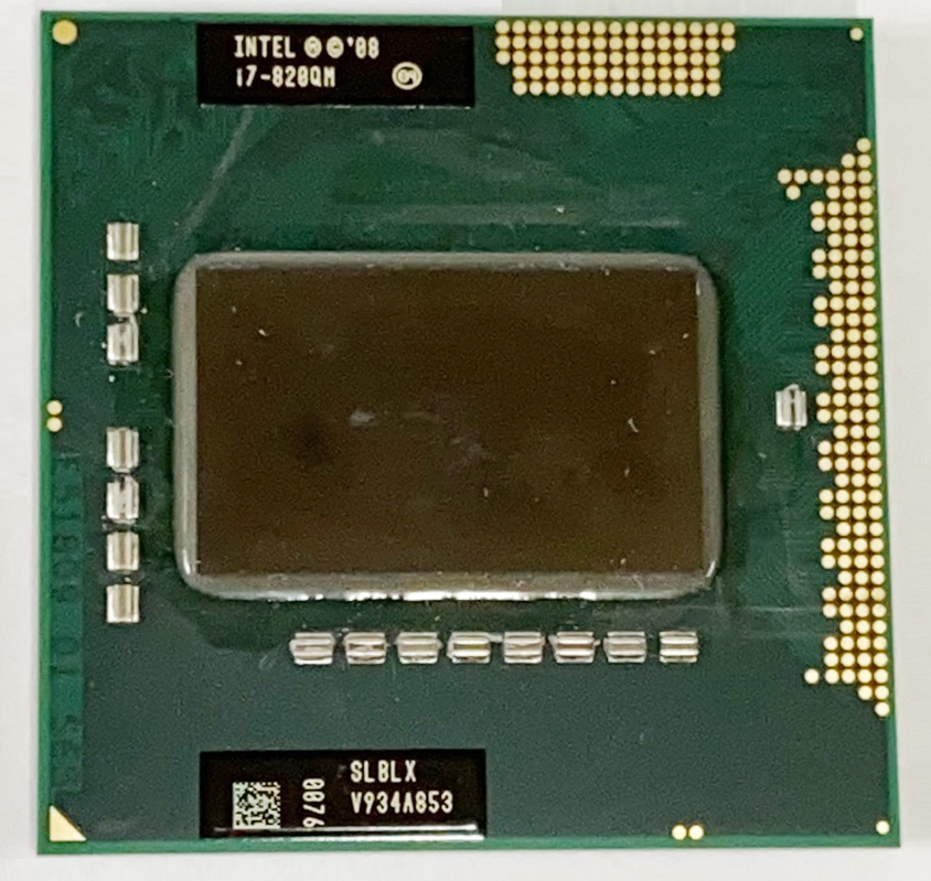 【中古パーツ】複数購入可 CPU Intel Core I7-820QM 1.7GHz TB 3.0GHz SLBLX Socket G1 (rPGA988A)4コア8スレッド動作品 ノートパソコン用の画像2