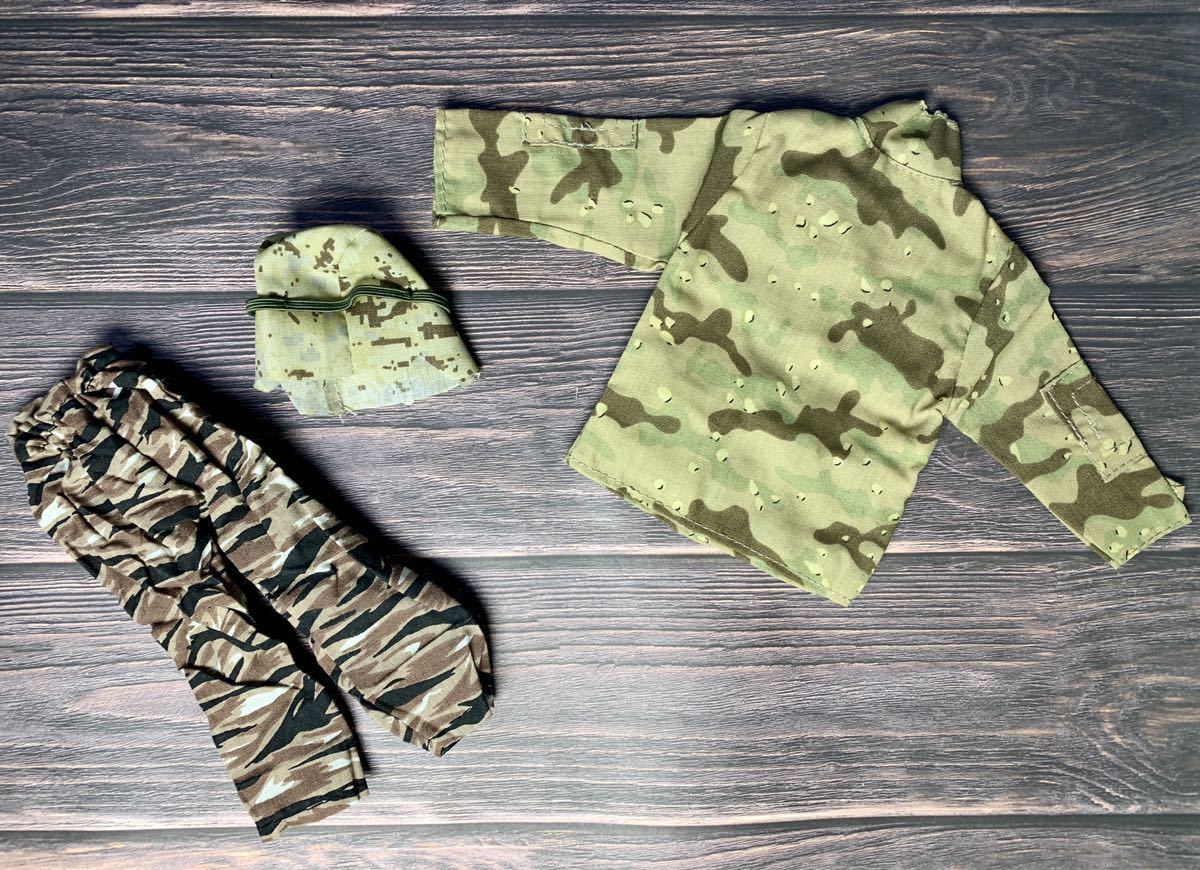  doll clothes * military 3 point set * hat * jacket * pants *1/6 scale military military uniform camouflage pattern beige ticket 